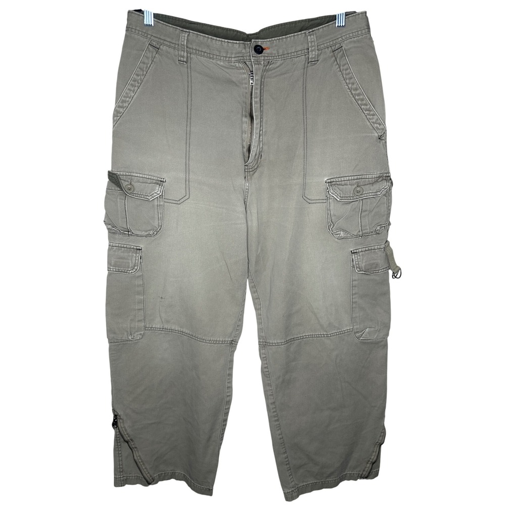 VTG Sideout Pants Men 36x30 Beige Cargo‎ Baggy Military Style Y2K Skate Gorpcore